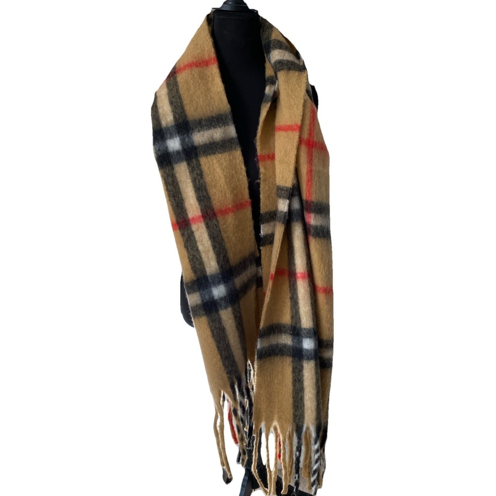 New Nova Check Plaid Scarf Blanket Wrap Oversized  63" Length 21" Width Cozy